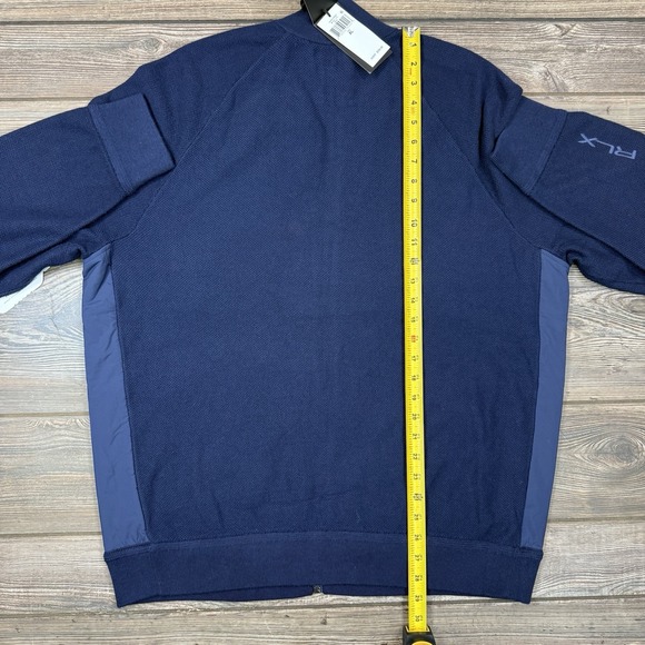 RLX Ralph Lauren Mens Full Zip Hybrid Sweater Jacket Wool Blend Navy Size XL NEW - Picture 8 of 9